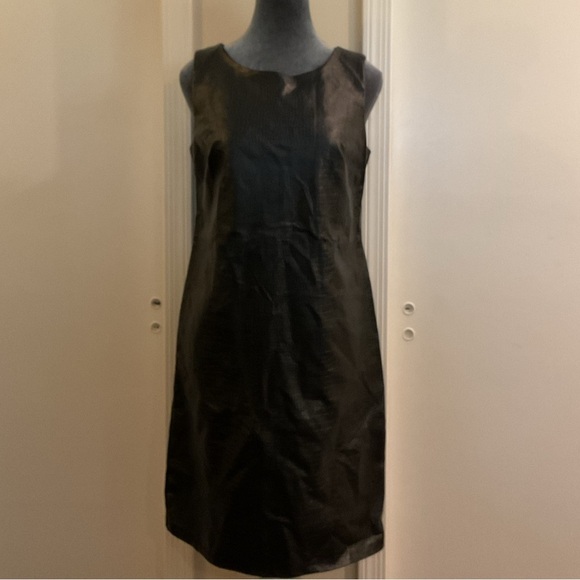 🧡 Sleeveless Faux Crocodile Skin Sheath Black Dress - Picture 1 of 4